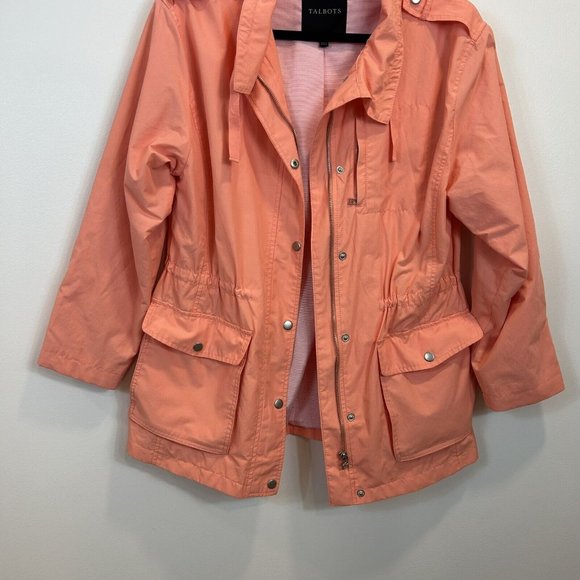 Talbots Water Resistant Cotton Anorak Jacket Peach Small - Picture 3 of 8